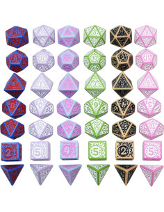 Conjuntos de Dados Poliedricos SmartDealsPro 7 Dados con Bolsas 2