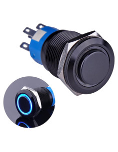 Interruptor Pulsador Ulincos U19C2 19mm Metal LED Azul