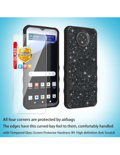 Funda de cuero para Orbic Joy2 con protector y soporte 2