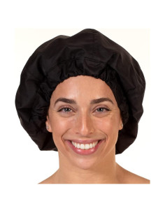 Gorro de Ducha Premium Hairsome Negro Reutilizable Impermeable