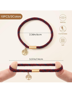 10 Pulseras de Coletas Elásticas Boho SYGY - Sin Daño, Azul 2