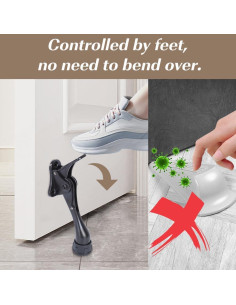 Tope de puerta de patada KXIPB - 2 unidades, aluminio negro 2