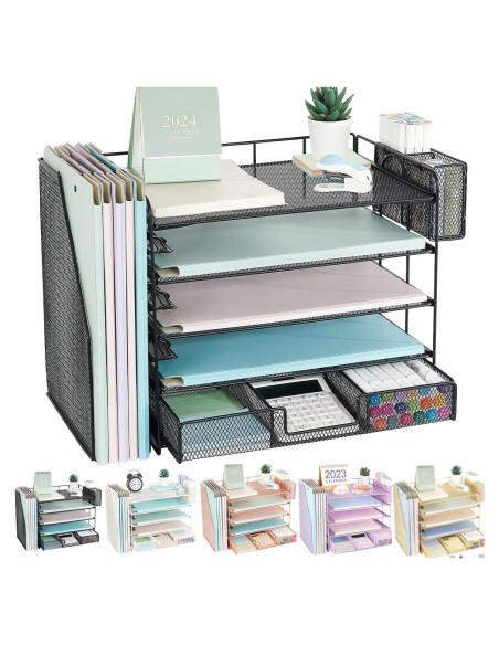 Organizador de Escritorio Youbetia de Malla 5 Niveles Negro