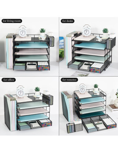 Organizador de Escritorio Youbetia de Malla 5 Niveles Negro