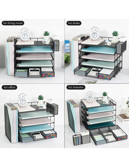 Organizador de Escritorio Youbetia de Malla 5 Niveles Negro