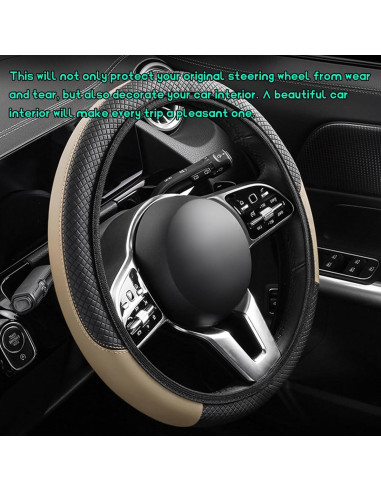 Cubierta de Volante SHMZK 15 Pulgadas Beige Antideslizante