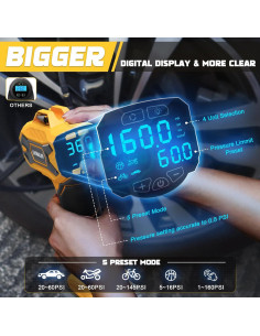 Compresor de Aire Portátil LIVOWALNY 20V con Batería 4AH 2