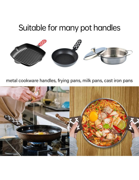 Cubiertas de Mango Caliente LYART 3 Piezas Algodón 15x8cm