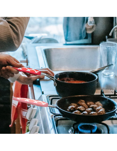 Cubiertas de Mango Caliente LYART 3 Piezas Algodón 15x8cm