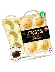 Moldes de Silicona para Muffins Bake Boss - Paquete de 2, 6 Tazas