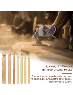 Juego de Ganchillos de Madera Coopay 7 Piezas 10-25 mm 2