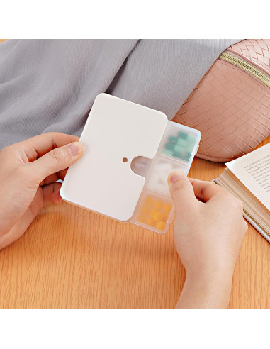 Organizador de Pastillas Portátil Pekox 6 Compartimentos Negro