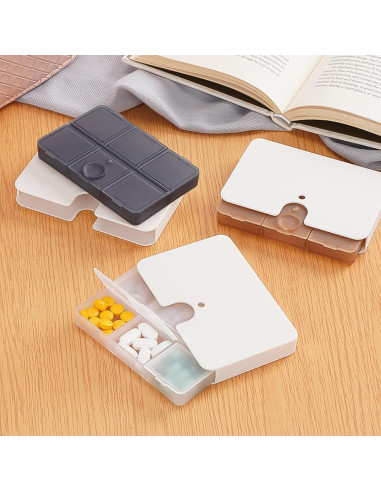 Organizador de Pastillas Portátil Pekox 6 Compartimentos Negro