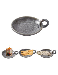 Soporte de Vela de Cerámica Vintage VIRFONOR Verde 12cm