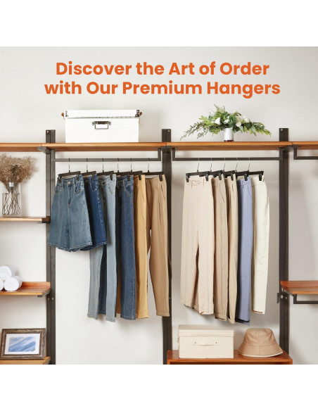 Perchas para Pantalones con Clips Antideslizantes HOUSE DAY - Paquete de 10