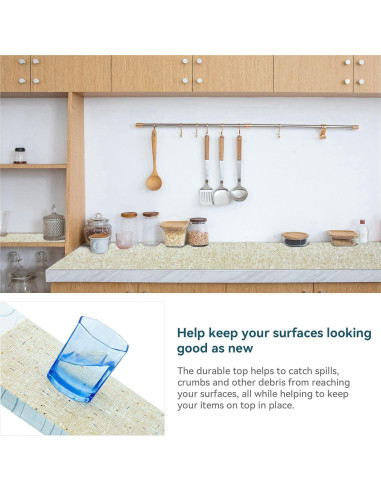 Forro de estantería no adhesivo DwellAid 30.48x152.4 cm beige