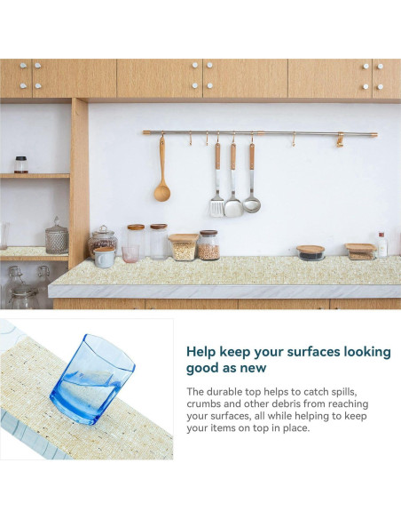 Forro de estantería no adhesivo DwellAid 30.48x152.4 cm beige