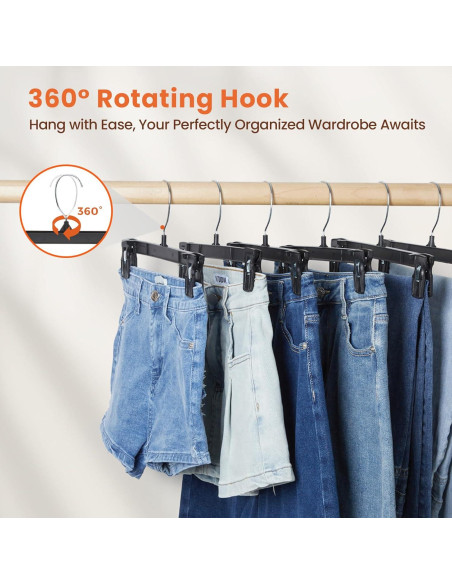 Perchas para Pantalones con Clips Antideslizantes HOUSE DAY - Paquete de 10