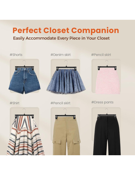 Perchas para Pantalones con Clips Antideslizantes HOUSE DAY - Paquete de 10