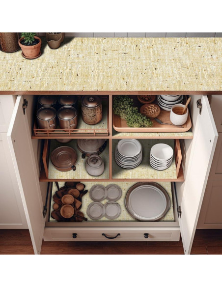 Forro de estantería no adhesivo DwellAid 30.48x152.4 cm beige