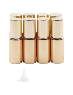 8 Botellas de Rodillo de Vidrio UV 5ml Newzoll Doradas