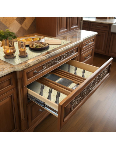 Forro de estantería no adhesivo DwellAid 30.48x152.4 cm beige