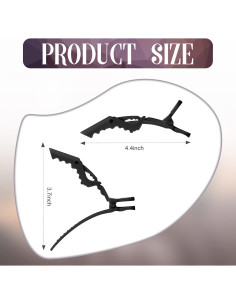 Clips de Cabello MTLEE 80 Piezas Dientes Anchos Negro 2