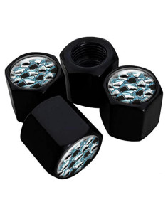 Tapas de Válvula de Neumático GMJzzx 4 Piezas Aluminio Tiburón Enojado