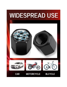 Tapas de Válvula de Neumático GMJzzx 4 Piezas Aluminio Tiburón Enojado 2