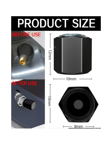 Tapas de Válvula de Neumático GMJzzx 4 Piezas Aluminio Tiburón Enojado