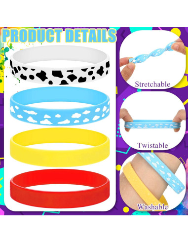 24 Pulseras de Silicona Landical Cuento de Dibujos Animados