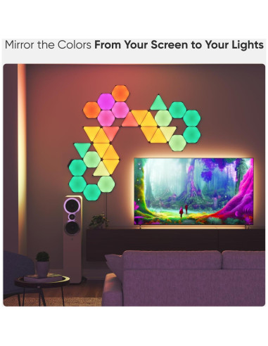 Kit Inteligente Nanoleaf Shapes Hexágonos Negros 9 Pack LED RGBW