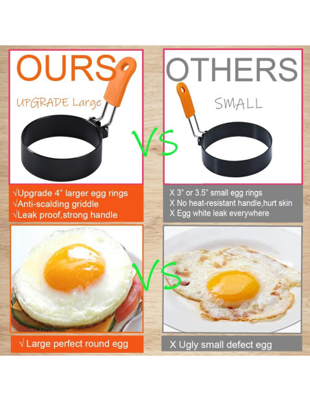 Moldes de Huevo Cuadrados y Redondos Wowitis - 4 Piezas 10 cm