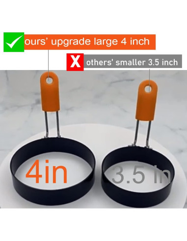 Moldes de Huevo Cuadrados y Redondos Wowitis - 4 Piezas 10 cm