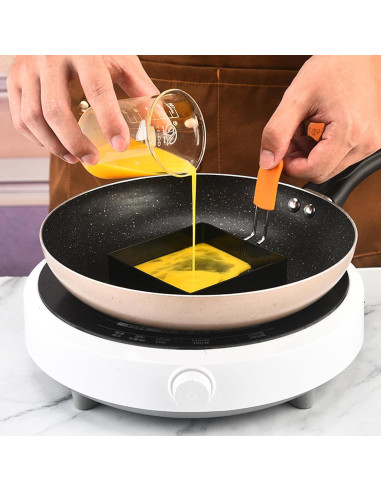 Moldes de Huevo Cuadrados y Redondos Wowitis - 4 Piezas 10 cm