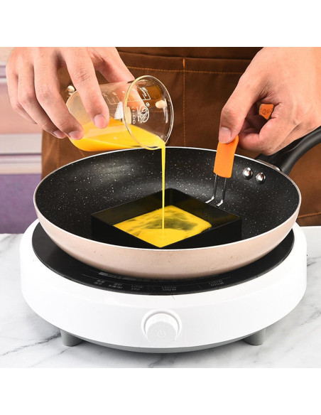 Moldes de Huevo Cuadrados y Redondos Wowitis - 4 Piezas 10 cm