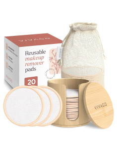 Rondas de Algodón Reutilizables VIVAGO - 20 Piezas 8 cm