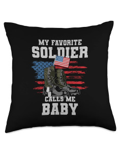 Almohada Patriótica 18x18 Ropa Militar de NikkiDawn