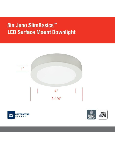 Downlight LED Juno Slim Basics 5" 3000K Blanco Cálido