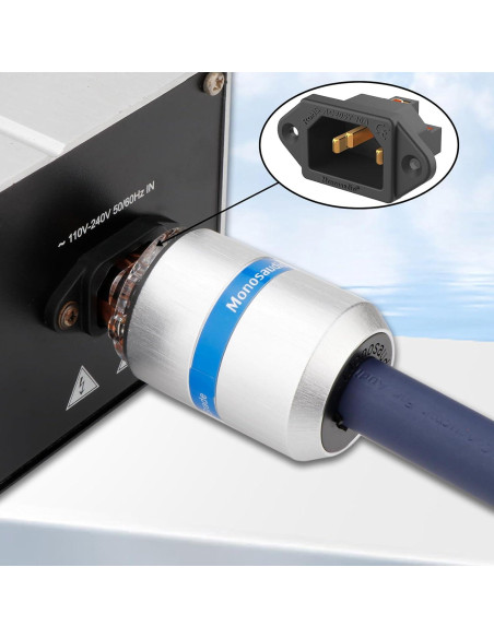 Enchufe de Alimentación AC Monosaudio IEC C14 250V 10A Negro