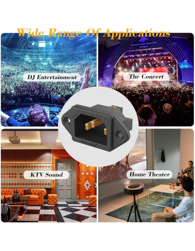 Enchufe de Alimentación AC Monosaudio IEC C14 250V 10A Negro