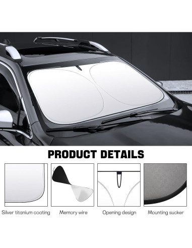 Protector Solar Plegable Hbxdeco para Parabrisas 145x80 cm