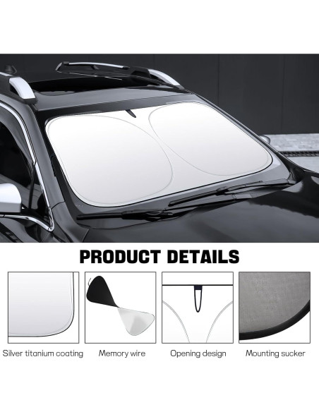 Protector Solar Plegable Hbxdeco para Parabrisas 145x80 cm