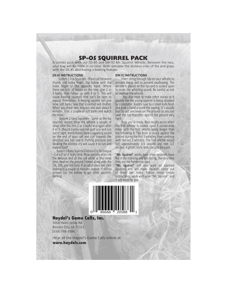 Paquete de Llamadas para Ardillas Haydel SP-05 3-en-1