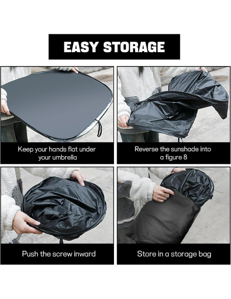 Protector Solar Plegable Hbxdeco para Parabrisas 145x80 cm