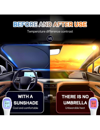 Protector Solar Plegable Hbxdeco para Parabrisas 145x80 cm