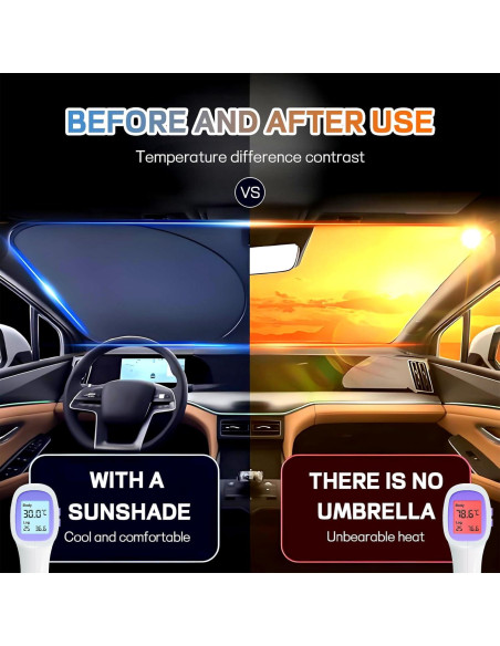 Protector Solar Plegable Hbxdeco para Parabrisas 145x80 cm