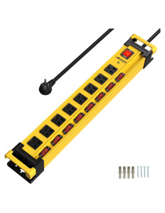 Regleta de 8 Salidas Plug'n con Protección 2700J y Cable 1.83m