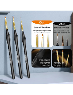 Juego de Pinceles Detallados Pacocoast 12 Piezas Negro 2