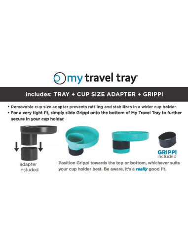 Bandeja de Viaje My Travel Tray Beige - Adaptador Taza Incluido
